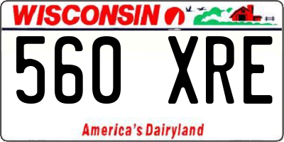 WI license plate 560XRE