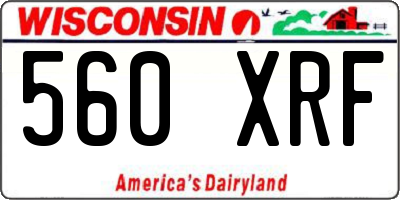 WI license plate 560XRF