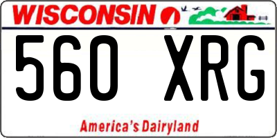 WI license plate 560XRG