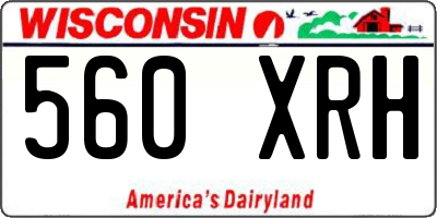 WI license plate 560XRH