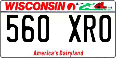 WI license plate 560XRO