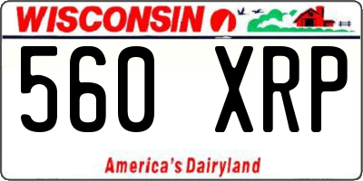 WI license plate 560XRP