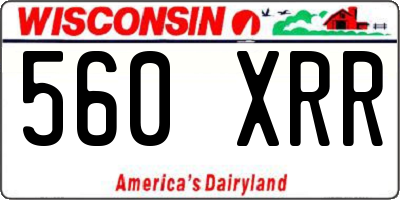 WI license plate 560XRR