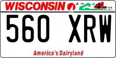 WI license plate 560XRW