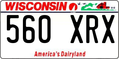 WI license plate 560XRX
