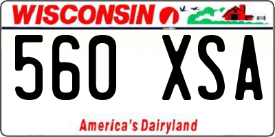 WI license plate 560XSA