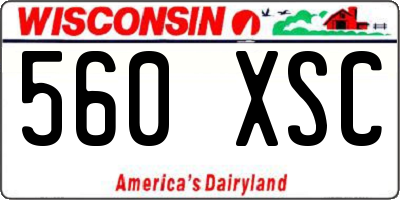 WI license plate 560XSC
