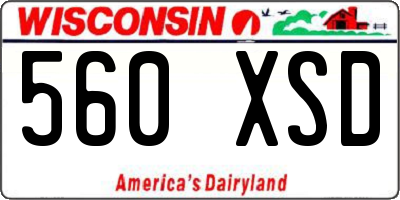 WI license plate 560XSD