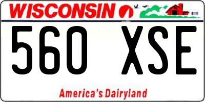 WI license plate 560XSE