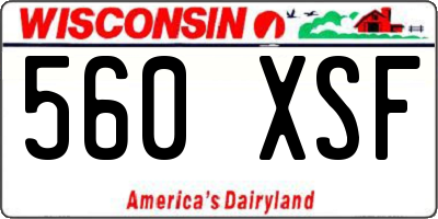 WI license plate 560XSF