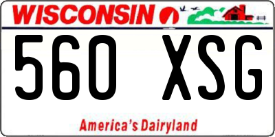 WI license plate 560XSG
