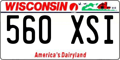 WI license plate 560XSI