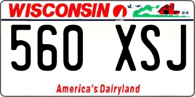 WI license plate 560XSJ