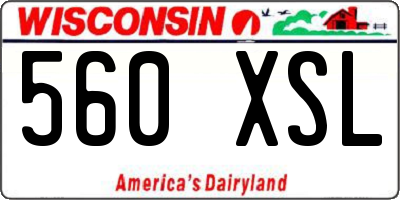 WI license plate 560XSL