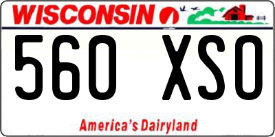 WI license plate 560XSO