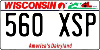 WI license plate 560XSP