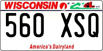 WI license plate 560XSQ