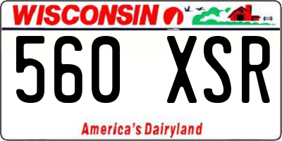 WI license plate 560XSR
