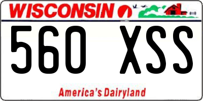 WI license plate 560XSS