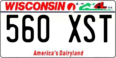 WI license plate 560XST