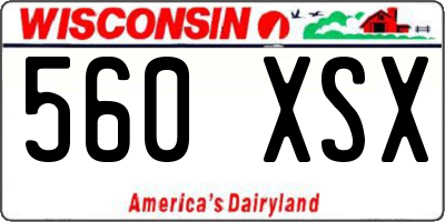 WI license plate 560XSX