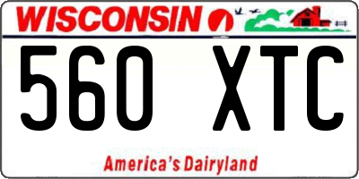 WI license plate 560XTC