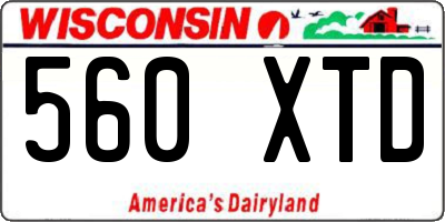 WI license plate 560XTD