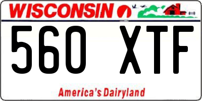 WI license plate 560XTF