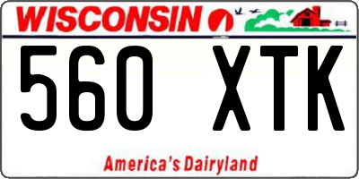 WI license plate 560XTK