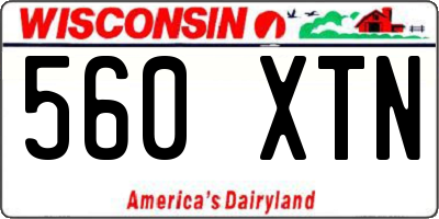 WI license plate 560XTN