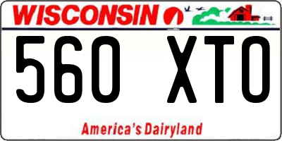 WI license plate 560XTO