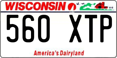 WI license plate 560XTP