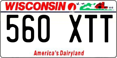 WI license plate 560XTT