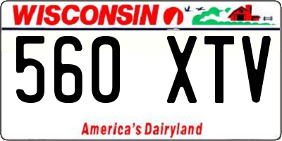 WI license plate 560XTV
