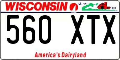 WI license plate 560XTX