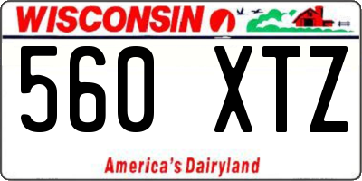 WI license plate 560XTZ
