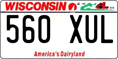 WI license plate 560XUL
