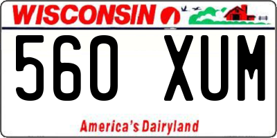 WI license plate 560XUM