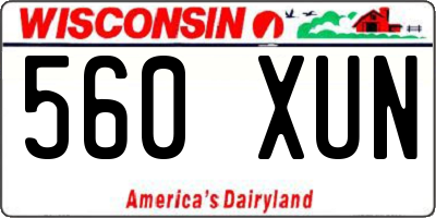 WI license plate 560XUN
