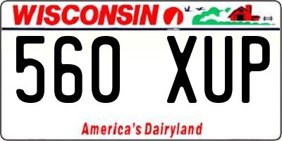 WI license plate 560XUP