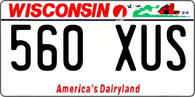 WI license plate 560XUS