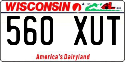 WI license plate 560XUT