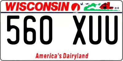 WI license plate 560XUU