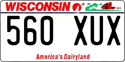 WI license plate 560XUX
