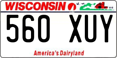 WI license plate 560XUY
