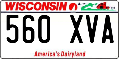 WI license plate 560XVA