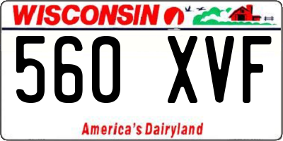 WI license plate 560XVF