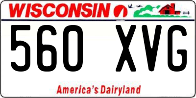 WI license plate 560XVG
