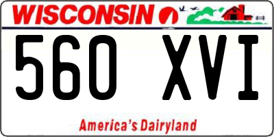 WI license plate 560XVI