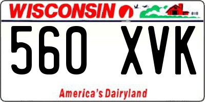 WI license plate 560XVK